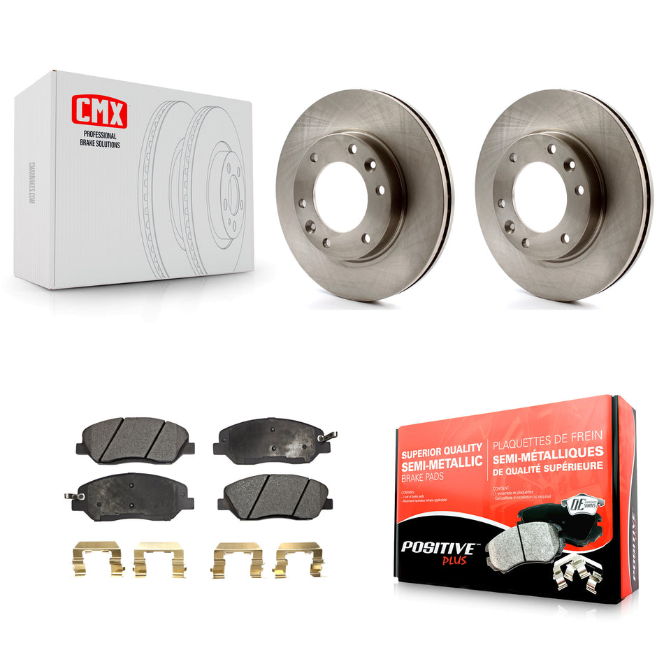 Front Disc Brake Rotors And Semi-Metallic Pads Kit For Kia Sedona Hyundai Entourage K8F-100463