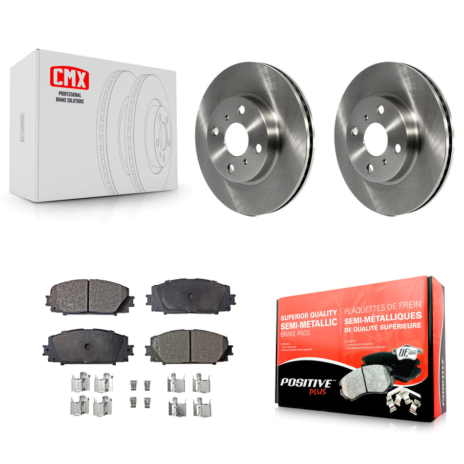 Front Disc Brake Rotors And Semi-Metallic Pads Kit For Toyota Yaris Prius C Scion iQ K8F-100468