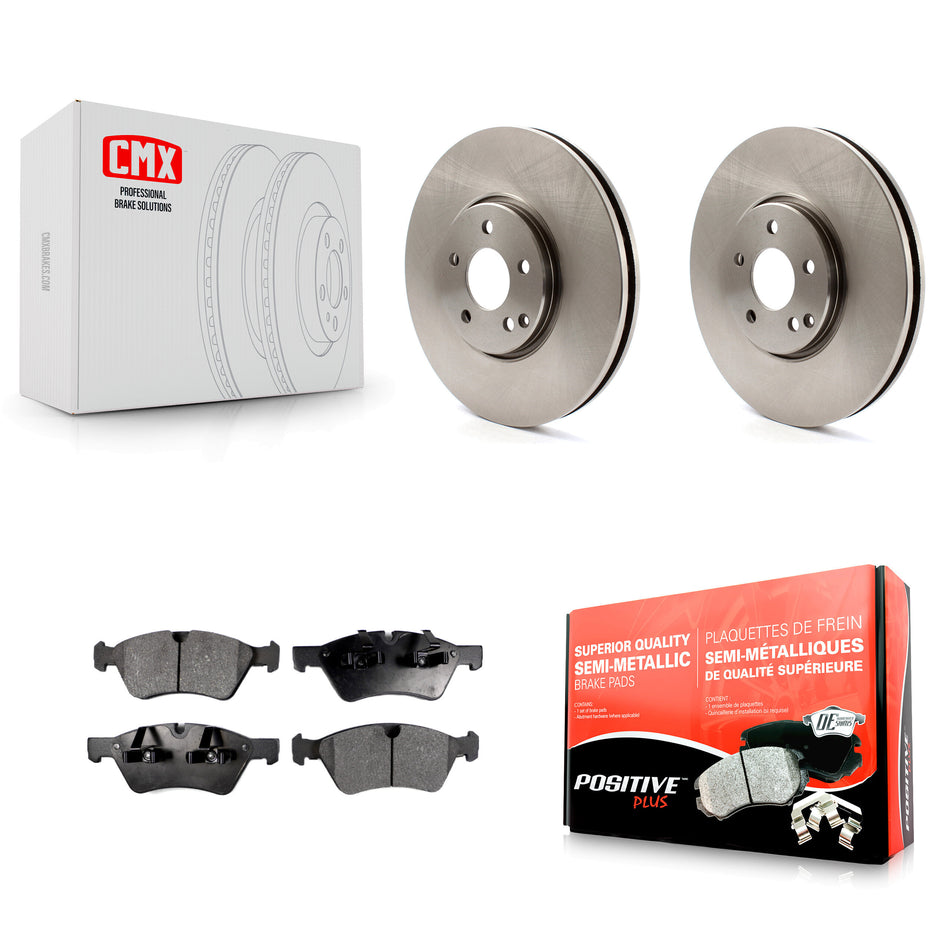 Front Disc Brake Rotors And Semi-Metallic Pads Kit For Mercedes-Benz E550 E500 AWD K8F-100481