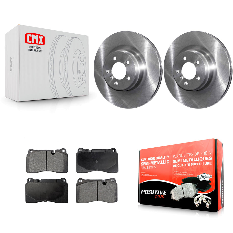 Front Disc Brake Rotors And Semi-Metallic Pads Kit For 2006-2009 Land Rover Range Supercharged K8F-100489