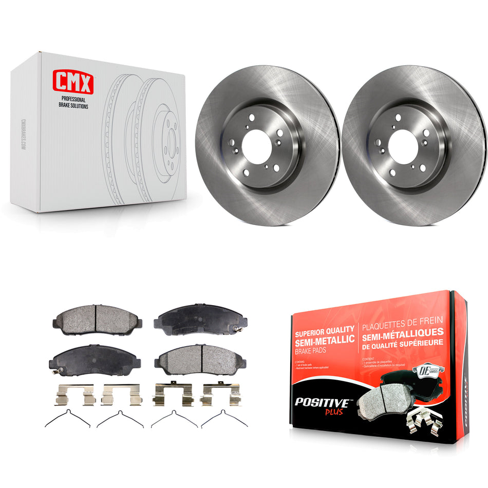 Front Disc Brake Rotors And Semi-Metallic Pads Kit For Honda Pilot Acura MDX RLX ZDX K8F-100500