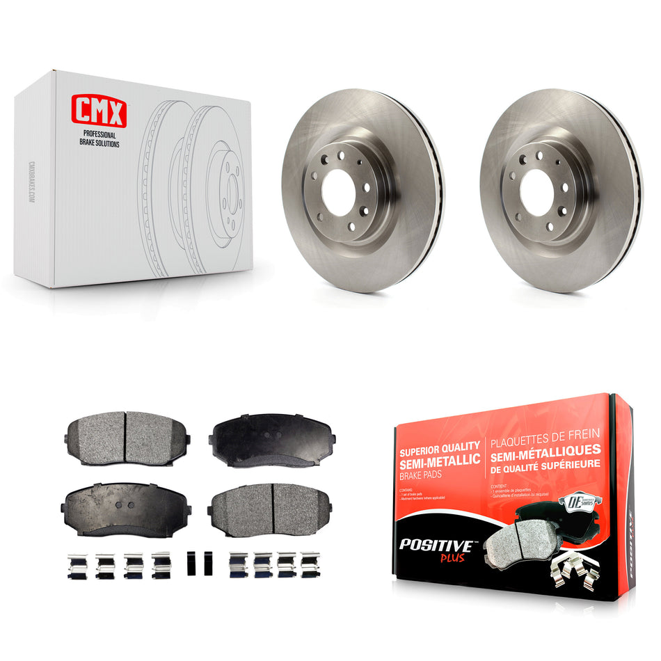 Front Disc Brake Rotors And Semi-Metallic Pads Kit For 2007-2015 Mazda CX-9 K8F-100502