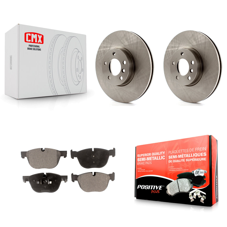 Front Disc Brake Rotors And Semi-Metallic Pads Kit For BMW X5 X6 K8F-100504