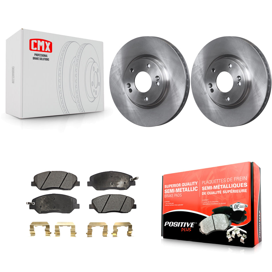 Front Disc Brake Rotors And Semi-Metallic Pads Kit For 2007-2009 Hyundai Santa Fe K8F-100506