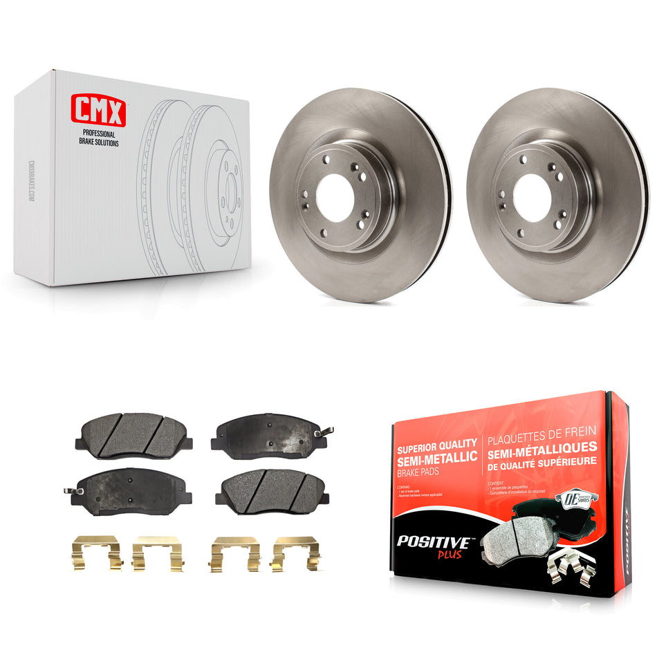 Front Disc Brake Rotors And Semi-Metallic Pads Kit For 2009-2011 Hyundai Genesis 3.8L K8F-100544