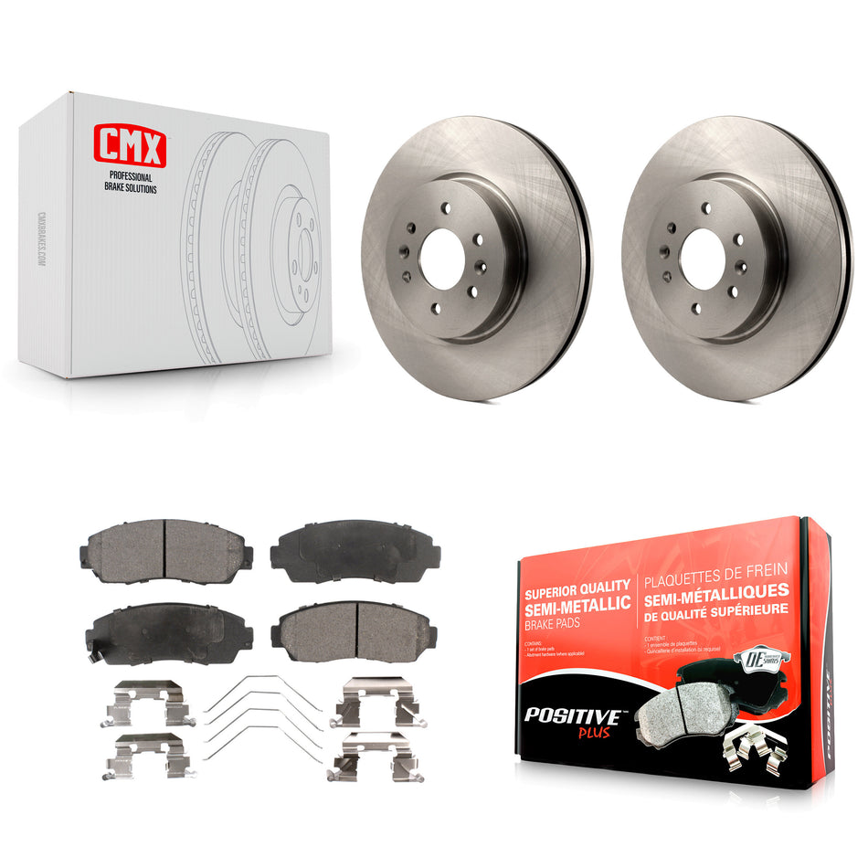 Front Disc Brake Rotors And Semi-Metallic Pads Kit For 2011-2014 Honda Odyssey K8F-100550