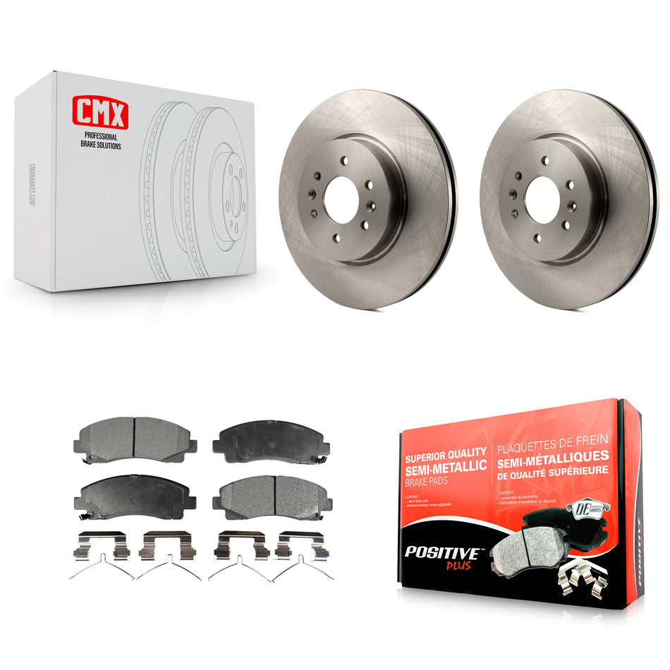 Front Disc Brake Rotors And Semi-Metallic Pads Kit For 2009-2014 Acura TL K8F-100551