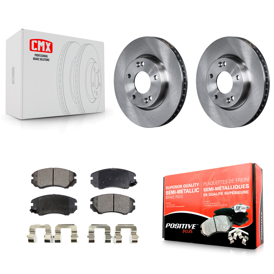 Front Disc Brake Rotors And Semi-Metallic Pads Kit For 2010-2011 Kia Soul 2.0L K8F-100555