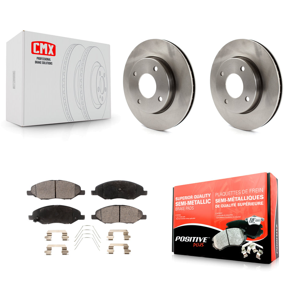 Front Disc Brake Rotors And Semi-Metallic Pads Kit For 2009-2011 Nissan Versa 1.6L K8F-100556