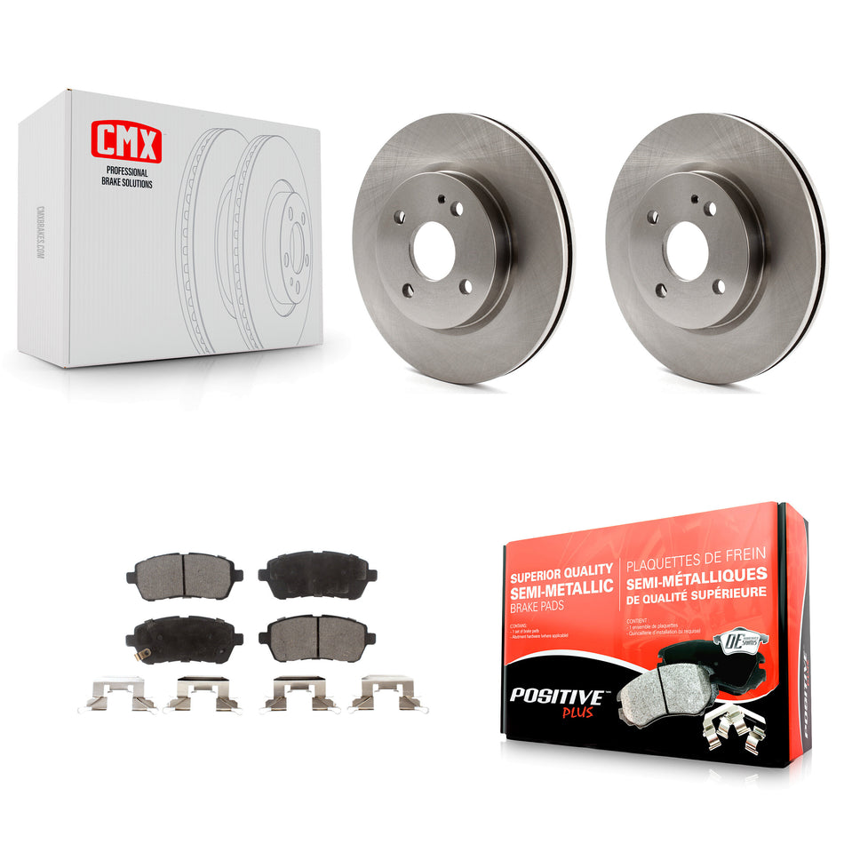 Front Disc Brake Rotors And Semi-Metallic Pads Kit For 2011-2014 Mazda 2 K8F-100569