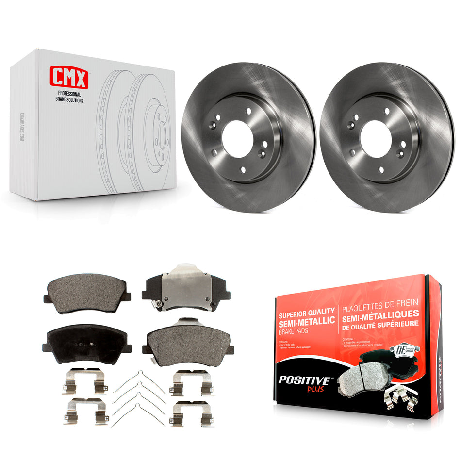 Front Disc Brake Rotors And Semi-Metallic Pads Kit For Hyundai Elantra K8F-100575
