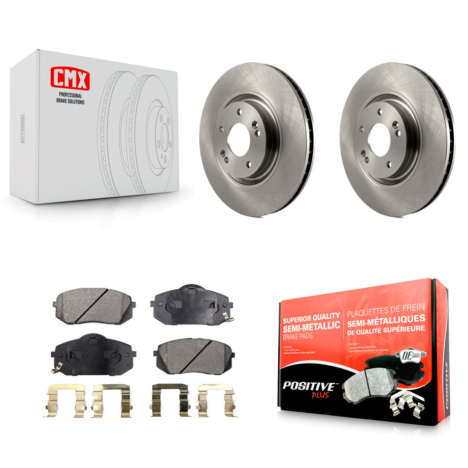 Front Disc Brake Rotors And Semi-Metallic Pads Kit For Hyundai Tucson Sonata Kia Cadenza K8F-100576
