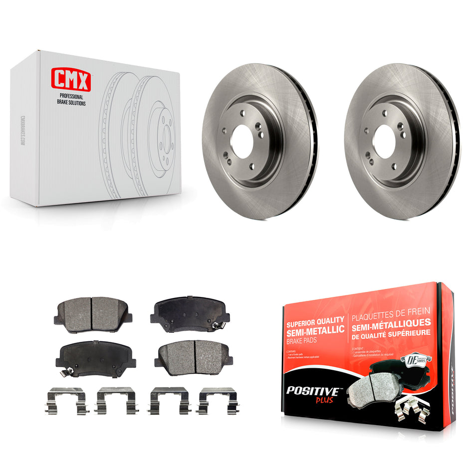 Front Disc Brake Rotors And Semi-Metallic Pads Kit For 2012-2017 Hyundai Azera K8F-100578