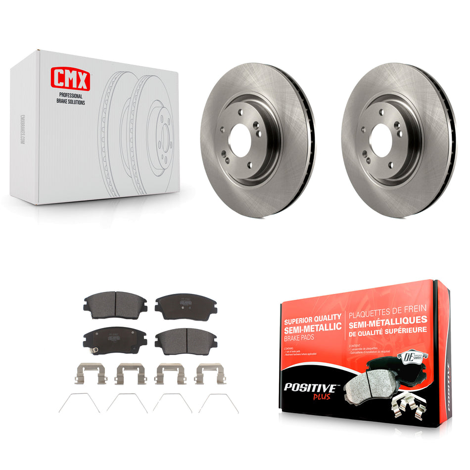 Front Disc Brake Rotors And Semi-Metallic Pads Kit For 2017-2021 Kia Sportage Turbocharged K8F-100579