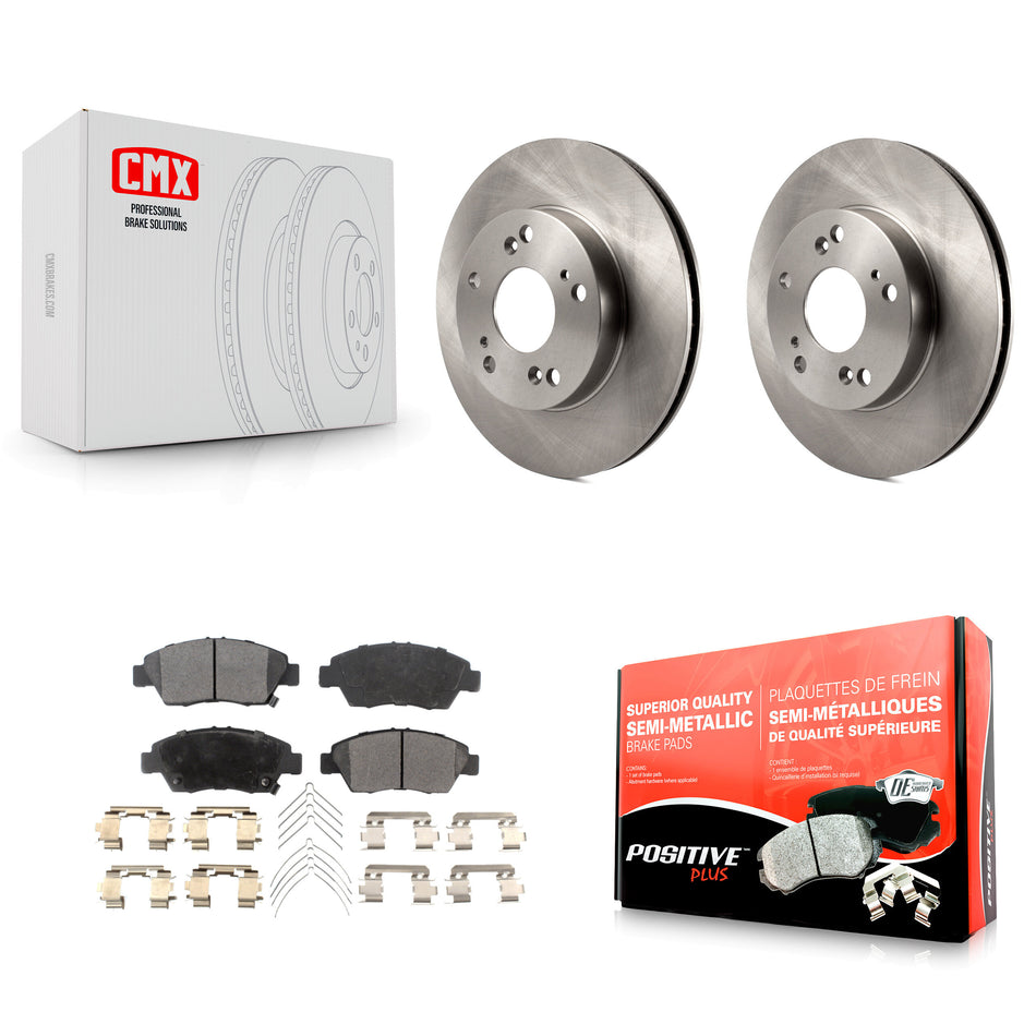 Front Disc Brake Rotors And Semi-Metallic Pads Kit For Honda Civic Acura ILX K8F-100593