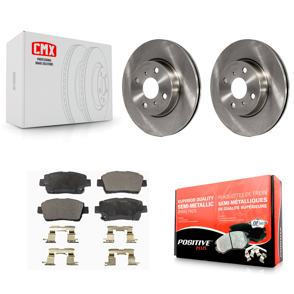 Front Disc Brake Rotors And Semi-Metallic Pads Kit For Scion iQ K8F-100596