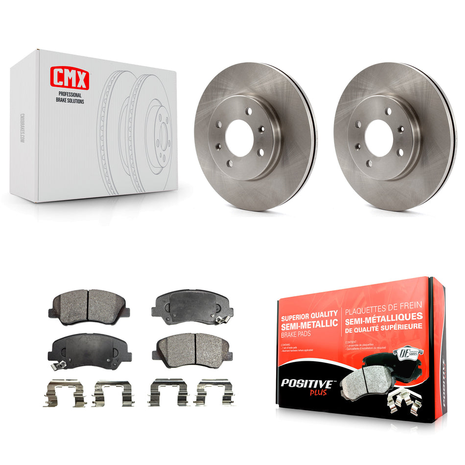 Front Disc Brake Rotors And Semi-Metallic Pads Kit For Hyundai Accent Kia Rio K8F-100598