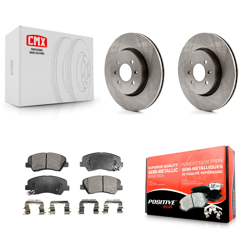 Front Disc Brake Rotors And Semi-Metallic Pads Kit For Kia Rio K8F-100599