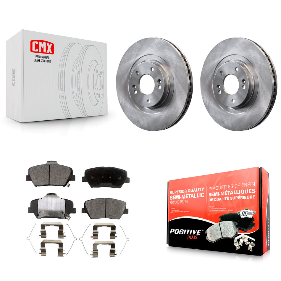 Front Disc Brake Rotors And Semi-Metallic Pads Kit For Kia Sorento Hyundai Santa Fe Sport K8F-100606