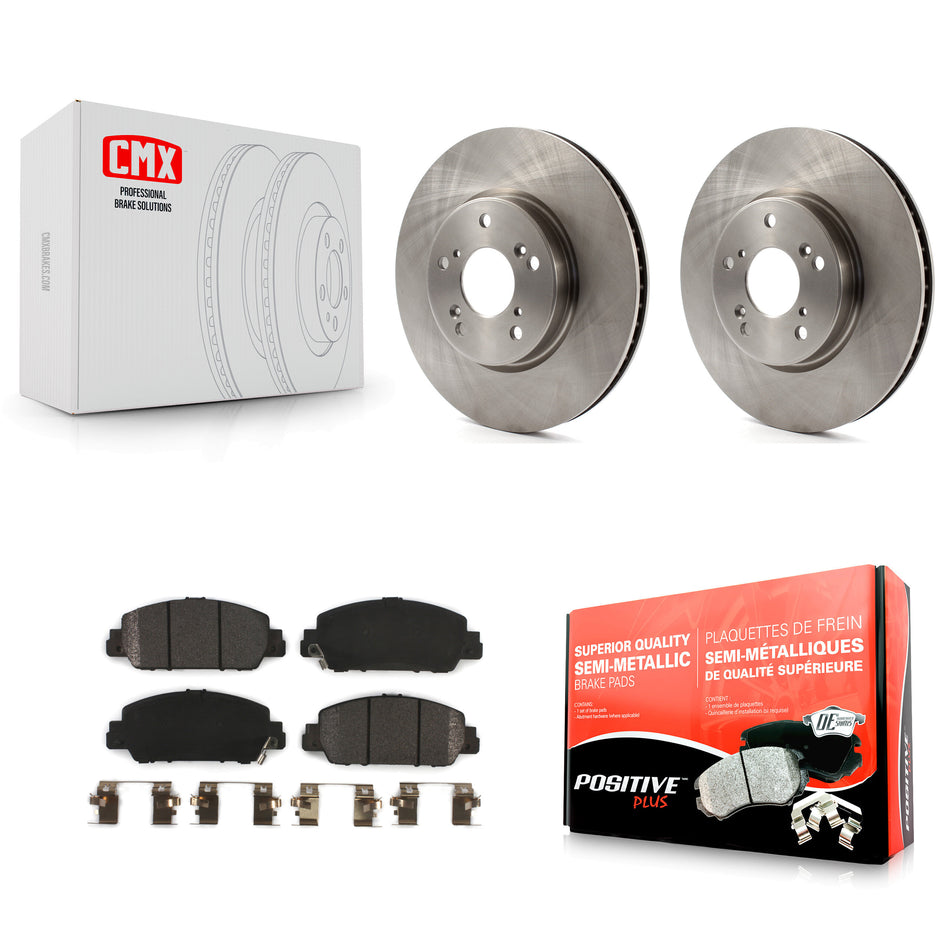Front Disc Brake Rotors And Semi-Metallic Pads Kit For Honda Accord K8F-100611