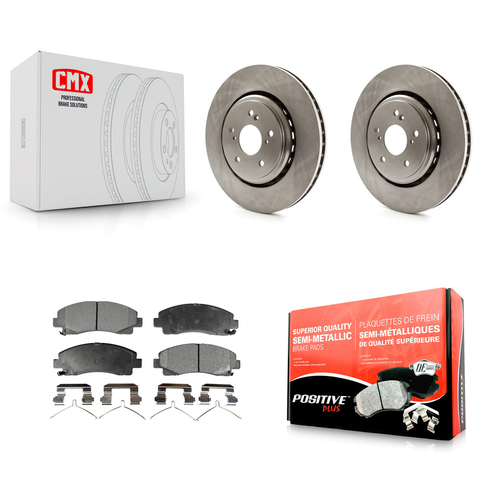 Front Disc Brake Rotors And Semi-Metallic Pads Kit For 2015-2020 Acura TLX K8F-100619