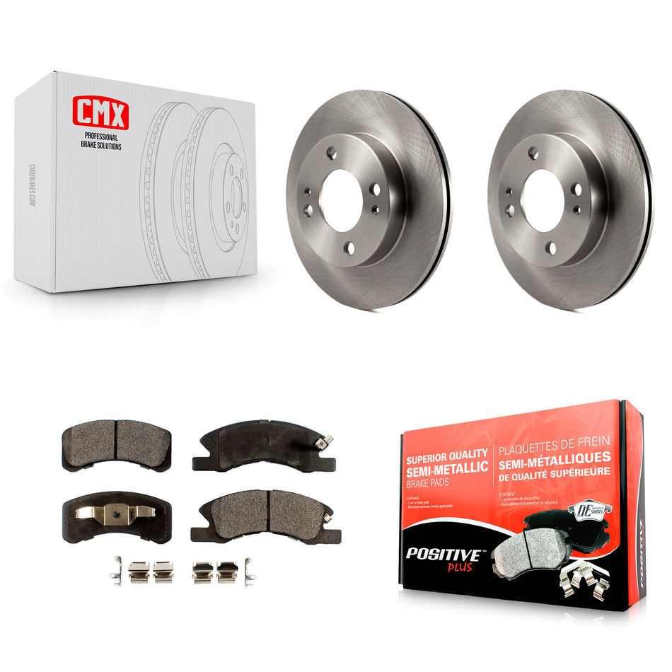 Front Disc Brake Rotors And Semi-Metallic Pads Kit For 2014-2015 Mitsubishi Mirage K8F-100622