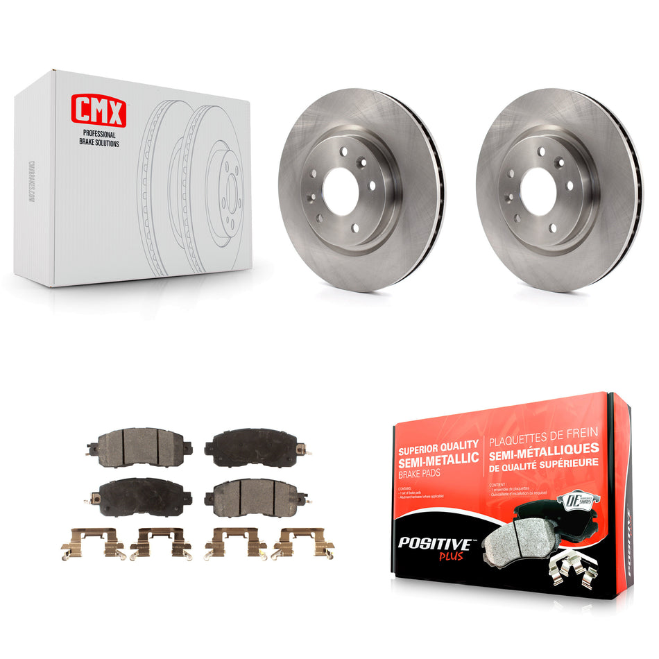 Front Disc Brake Rotors And Semi-Metallic Pads Kit For Nissan LEAF K8F-100631