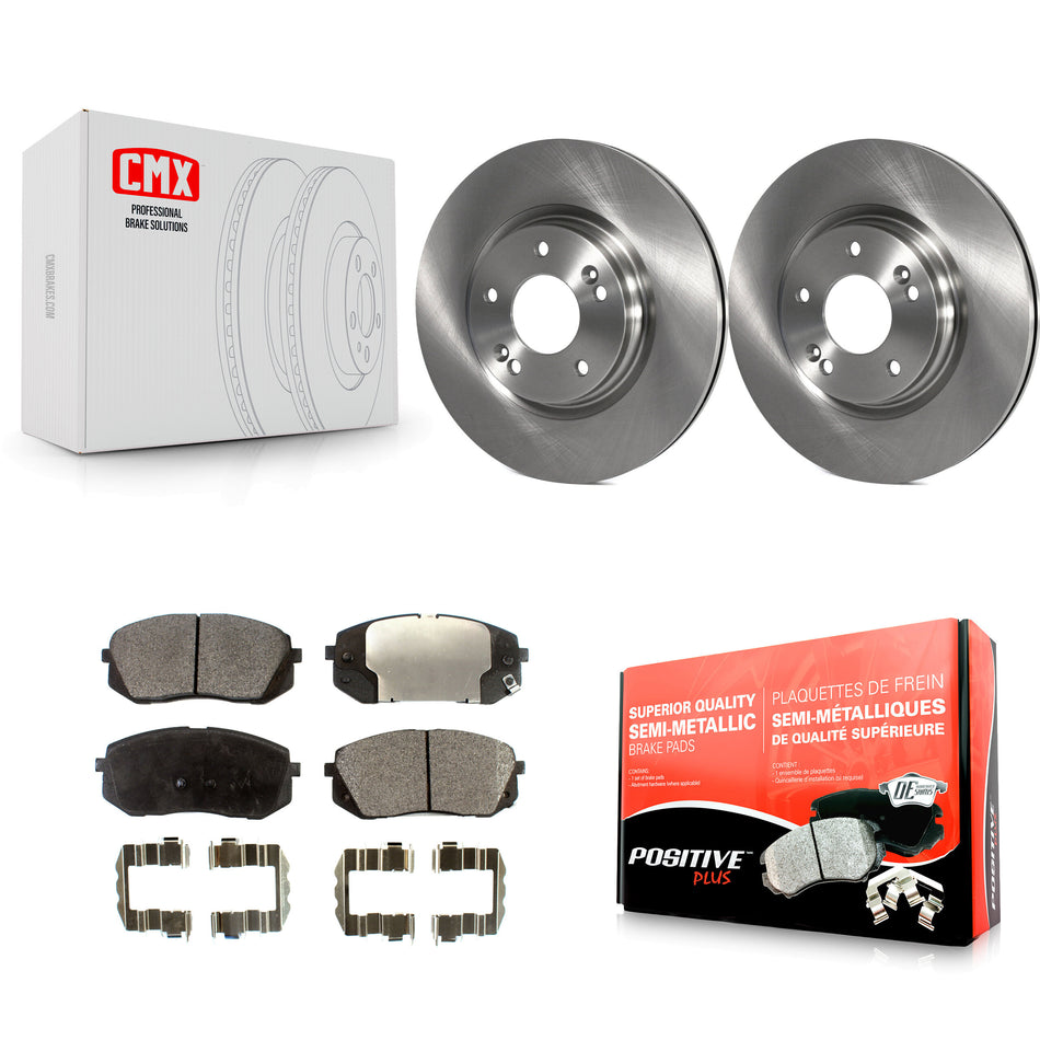 Front Disc Brake Rotors And Semi-Metallic Pads Kit For 2015 Hyundai Sonata GAS engine With Manual Parking K8F-100639