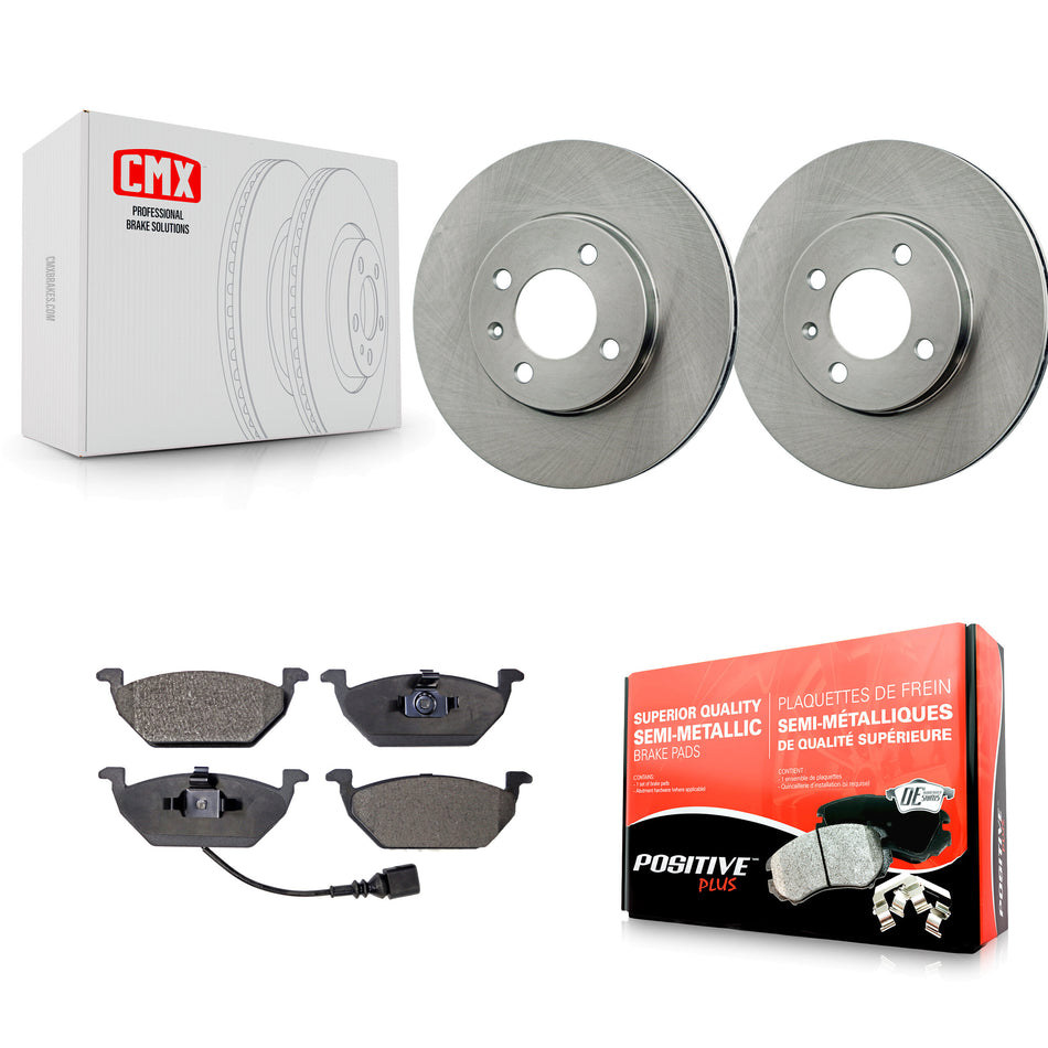 Front Disc Brake Rotors And Semi-Metallic Pads Kit For 1999 Volkswagen Jetta 1.9L Old Body Style K8F-100646