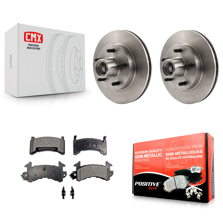 Front Brake Rotor Hub Semi-Metallic Pad Kit For Chevrolet S10 GMC Camaro Blazer Pontiac Monte Carlo Sonoma Firebird Oldsmobile Cutlass Supreme El Camino Buick Regal Jimmy S15 K8F-100656