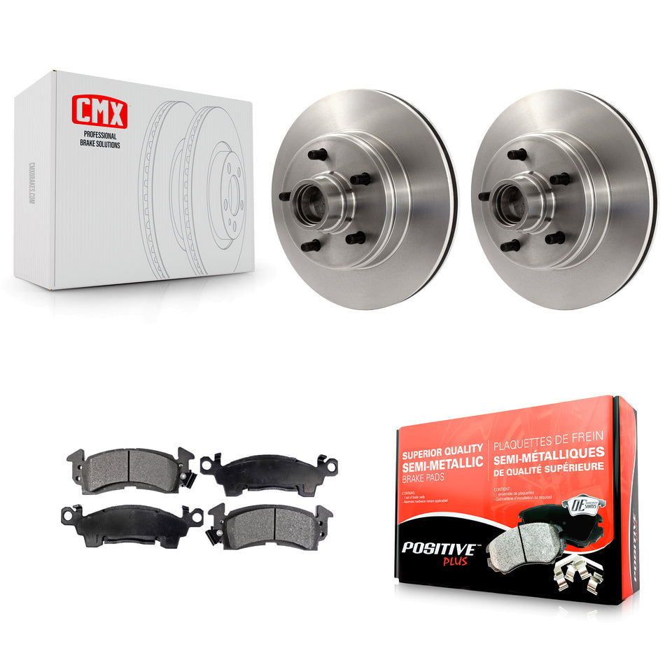 Front Disc Brake Rotors Hub Assembly And Semi-Metallic Pads Kit For Chevrolet Astro GMC Safari K8F-100657