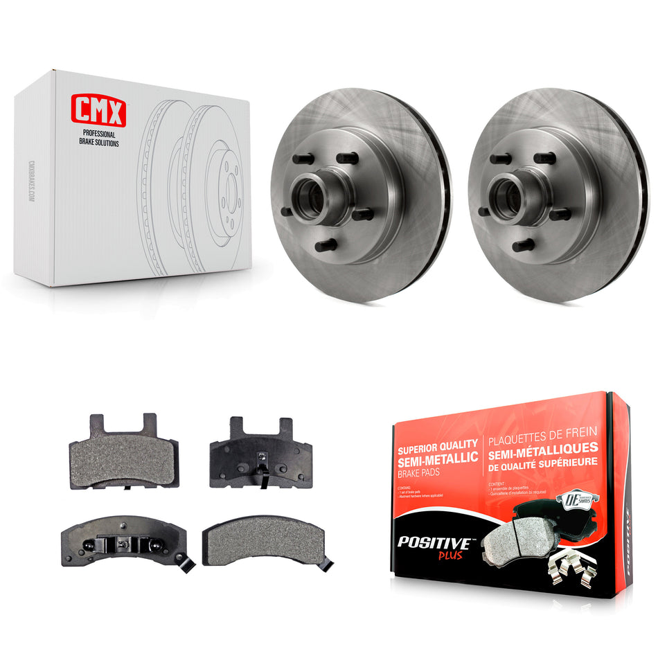 Front Disc Brake Rotors Hub Assembly And Semi-Metallic Pads Kit For Chevrolet Tahoe C1500 Suburban K8F-100659