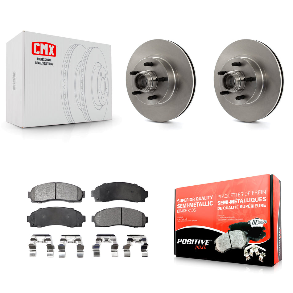 Front Disc Brake Rotors Hub Assembly And Semi-Metallic Pads Kit For Ford Ranger Mazda B2300 B3000 B4000 K8F-100678