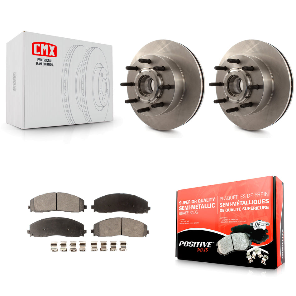 Front Disc Brake Rotors Hub Assembly And Semi-Metallic Pads Kit For 2013-2013 Ford F-250 Super Duty F-350 K8F-100703