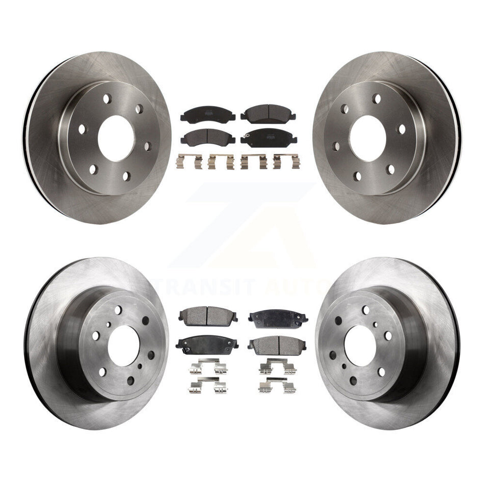 Front Rear Disc Brake Rotors And Semi-Metallic Pads Kit For 2007 GMC Sierra 1500 rear brakes K8F-100726