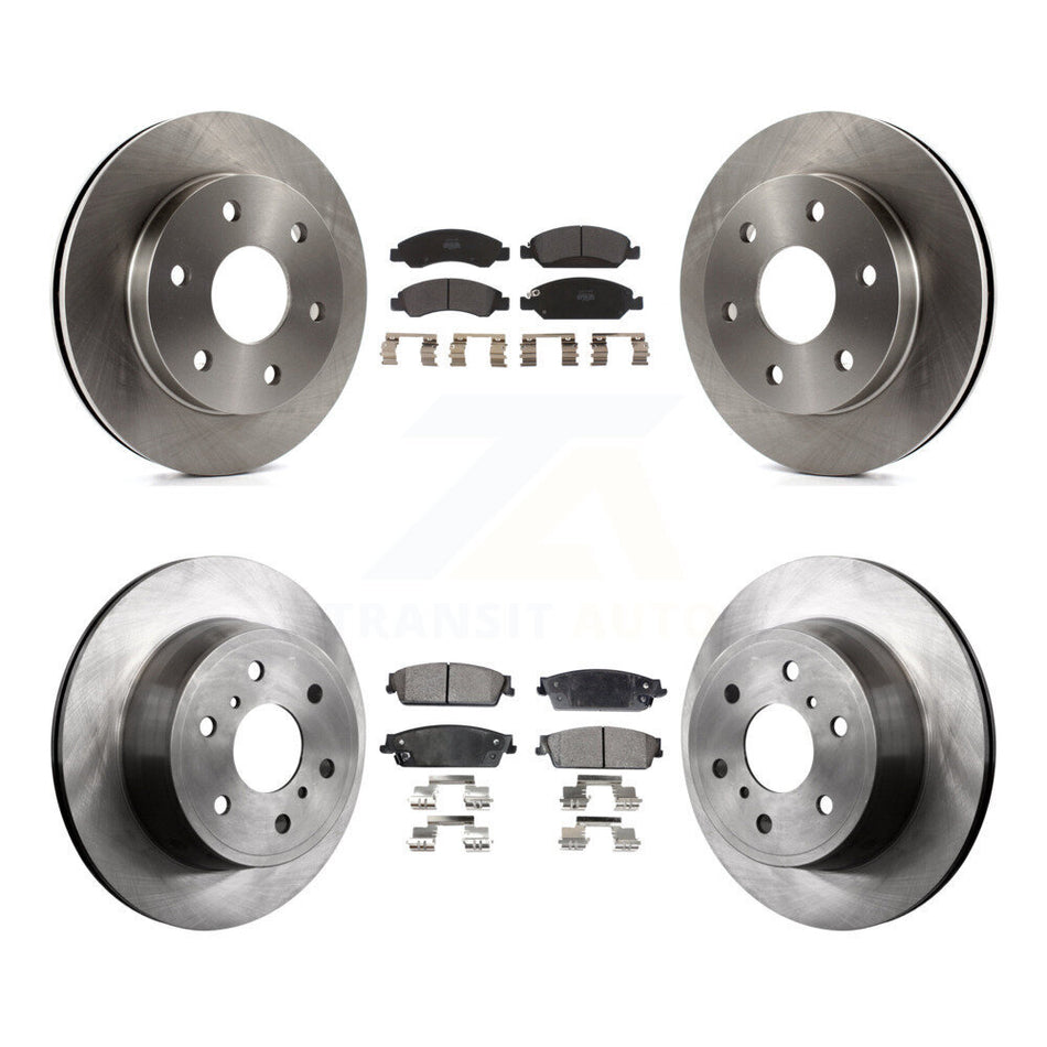 Front Rear Disc Brake Rotors And Semi-Metallic Pads Kit For 2007 GMC Sierra 1500 rear brakes K8F-100726