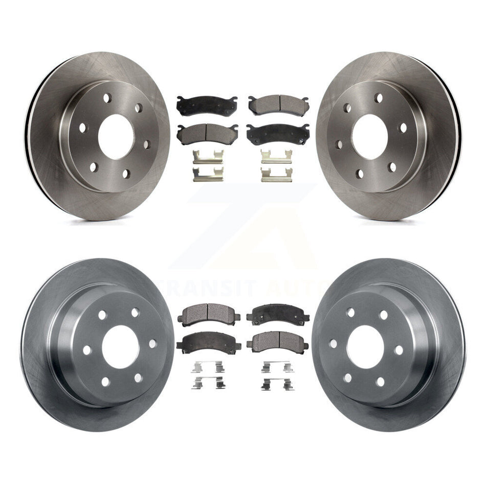 Front Rear Disc Brake Rotors And Semi-Metallic Pads Kit For 2002 Chevrolet Avalanche 1500 With Single Piston Caliper 325mm Diameter Rotor K8F-100732