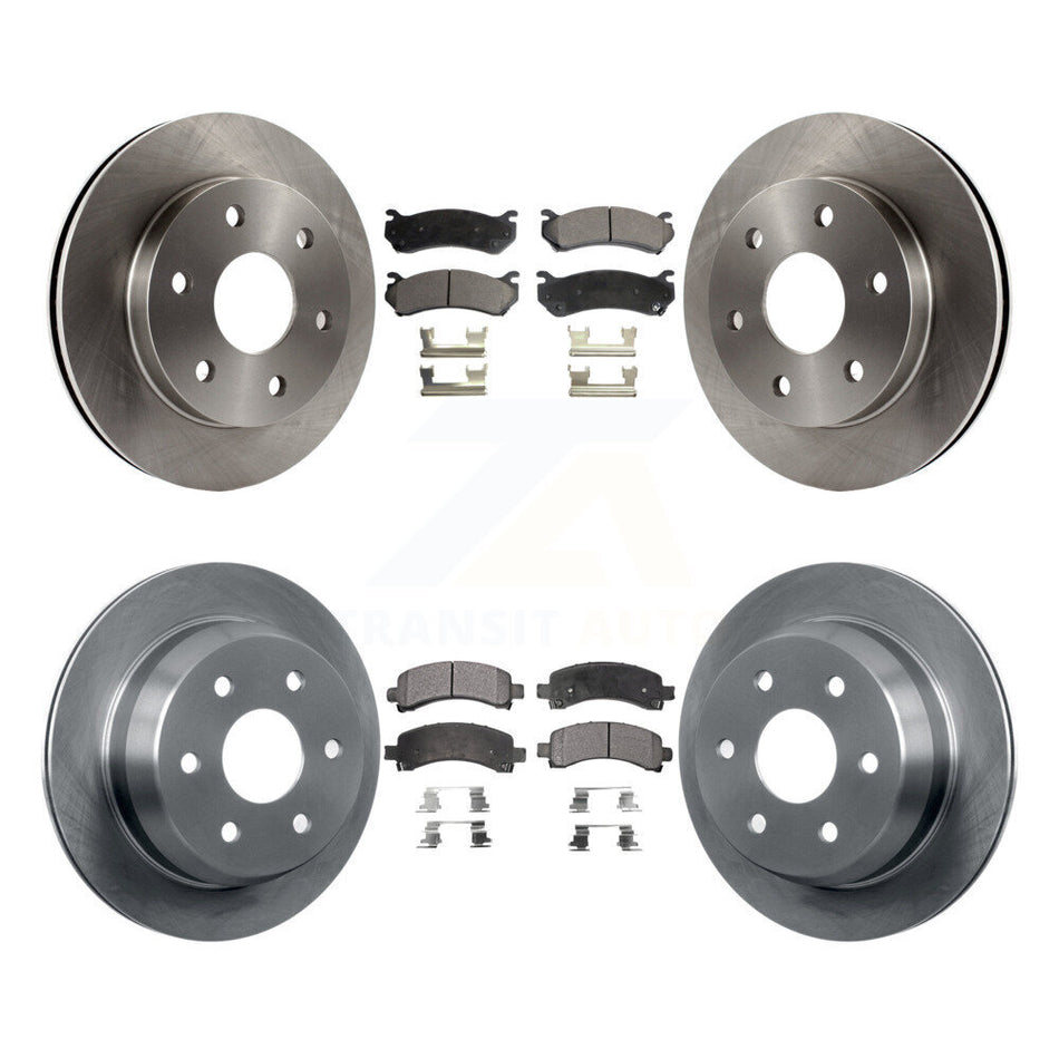 Front Rear Disc Brake Rotors And Semi-Metallic Pads Kit For 2002 Chevrolet Avalanche 1500 With Single Piston Caliper 325mm Diameter Rotor K8F-100732