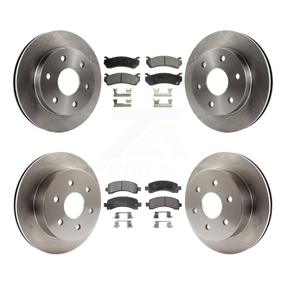 Front Rear Disc Brake Rotors And Semi-Metallic Pads Kit For 2003-2005 Chevrolet Express 2500 GMC Savana K8F-100736