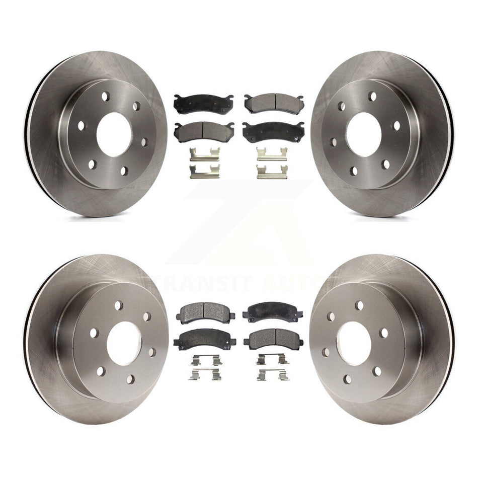 Front Rear Disc Brake Rotors And Semi-Metallic Pads Kit For 2003-2005 Chevrolet Express 2500 GMC Savana K8F-100736