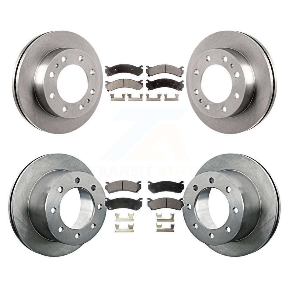 Front Rear Disc Brake Rotors And Semi-Metallic Pads Kit For 2007 GMC Sierra 3500 Classic With 12000 Lb GVW K8F-100746