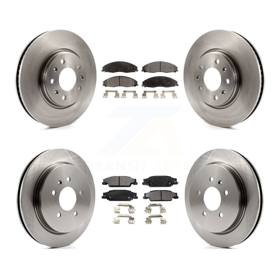 Front Rear Disc Brake Rotors And Semi-Metallic Pads Kit For Cadillac CTS With Sport Suspension K8F-100757