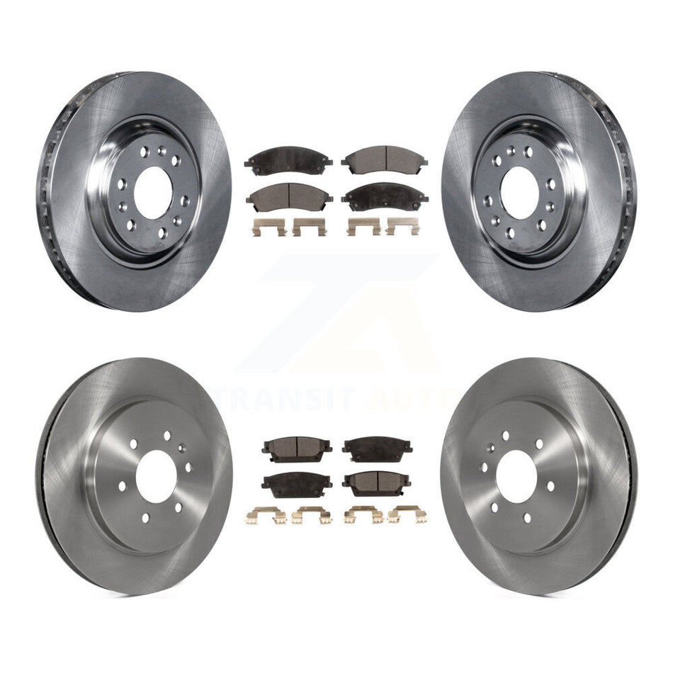 Front Rear Disc Brake Rotors And Semi-Metallic Pads Kit For Cadillac SRX K8F-100769