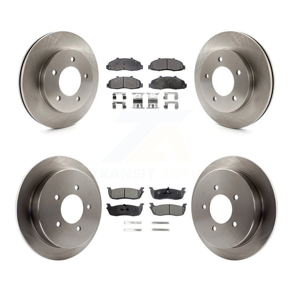 Front Rear Disc Brake Rotors And Semi-Metallic Pads Kit For Ford F-150 4WD K8F-100842