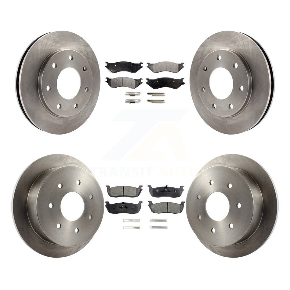 Front Rear Disc Brake Rotors And Semi-Metallic Pads Kit For Ford F-150 F-250 HD 4WD K8F-100847