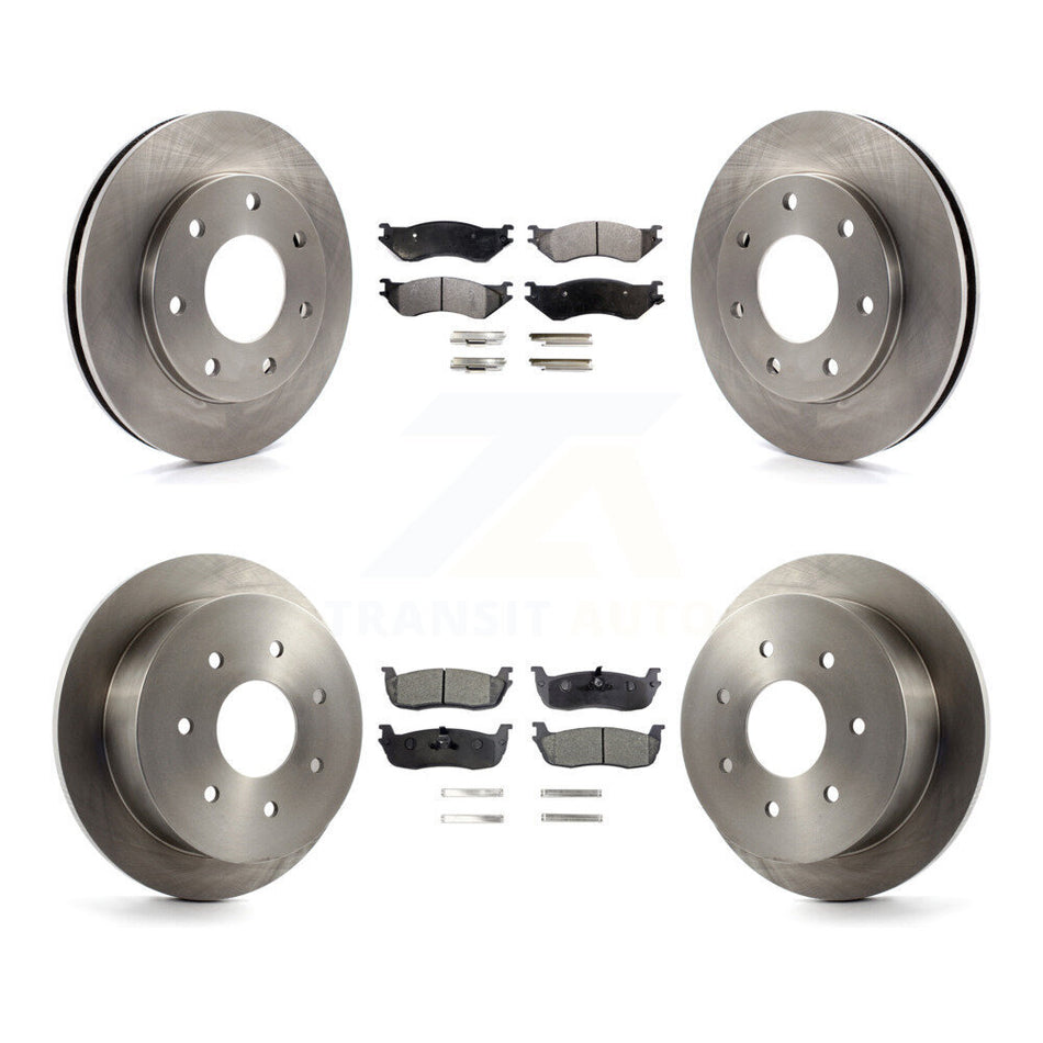 Front Rear Disc Brake Rotors And Semi-Metallic Pads Kit For Ford F-150 F-250 HD 4WD K8F-100847