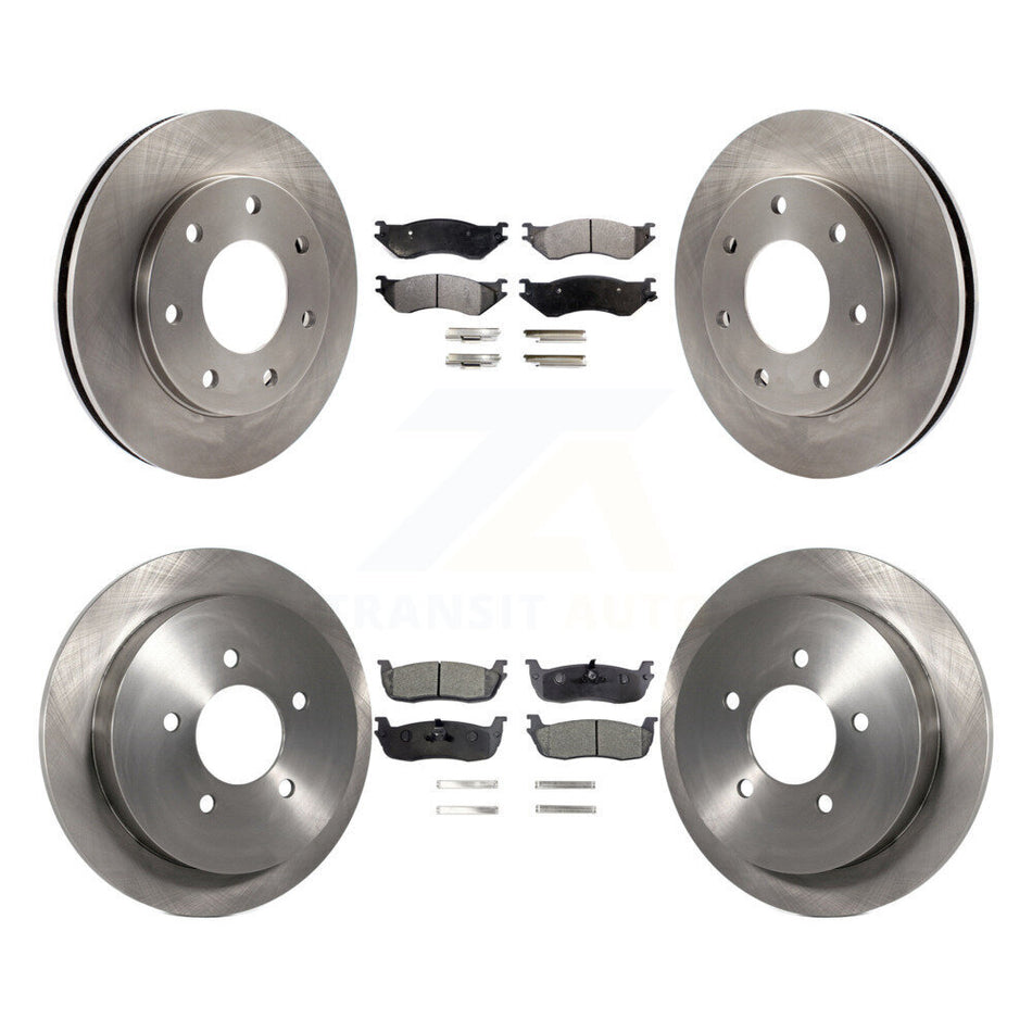 Front Rear Disc Brake Rotors And Semi-Metallic Pads Kit For 2004 Ford F-150 Heritage 4WD K8F-100848