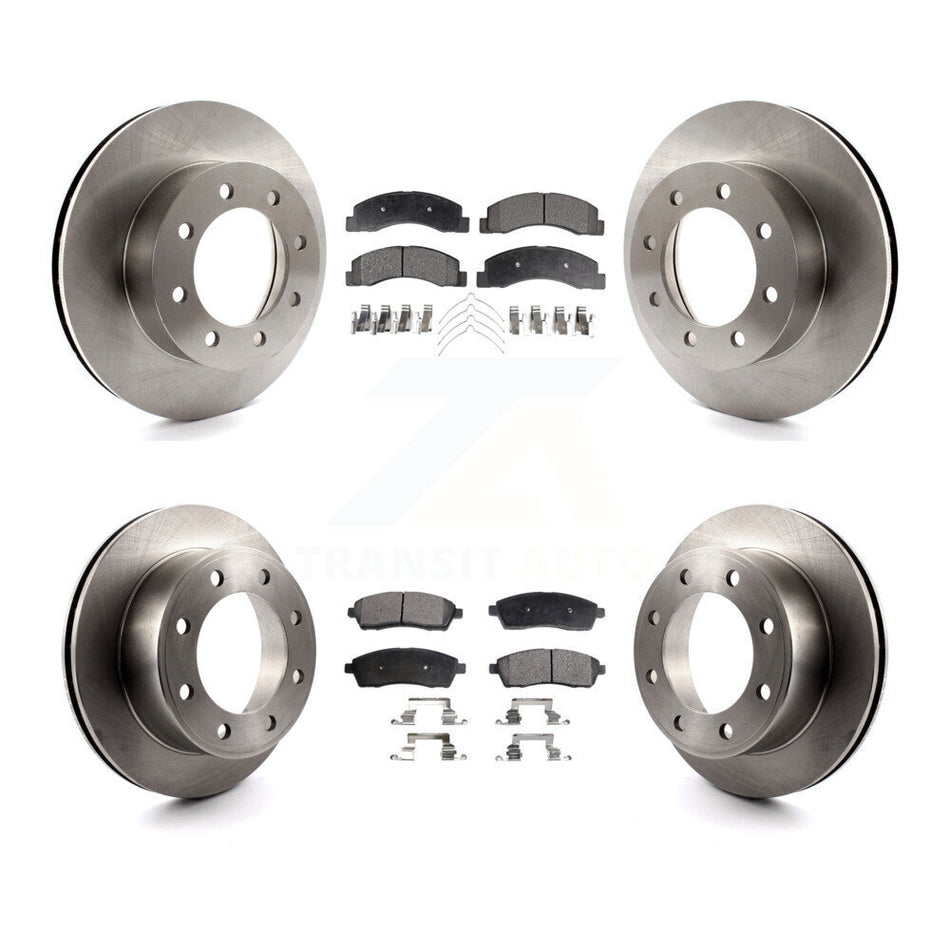Front Rear Disc Brake Rotors And Semi-Metallic Pads Kit For Ford F-250 Super Duty K8F-100851