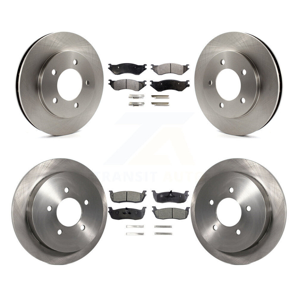 Front Rear Disc Brake Rotors And Semi-Metallic Pads Kit For 1999-2001 Ford Expedition Lincoln Navigator With 14mm Wheel Lugs 4WD K8F-100853