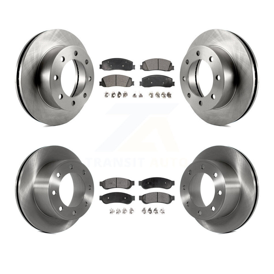 Front Rear Disc Brake Rotors And Semi-Metallic Pads Kit For Ford F-250 Super Duty F-350 4WD K8F-100870